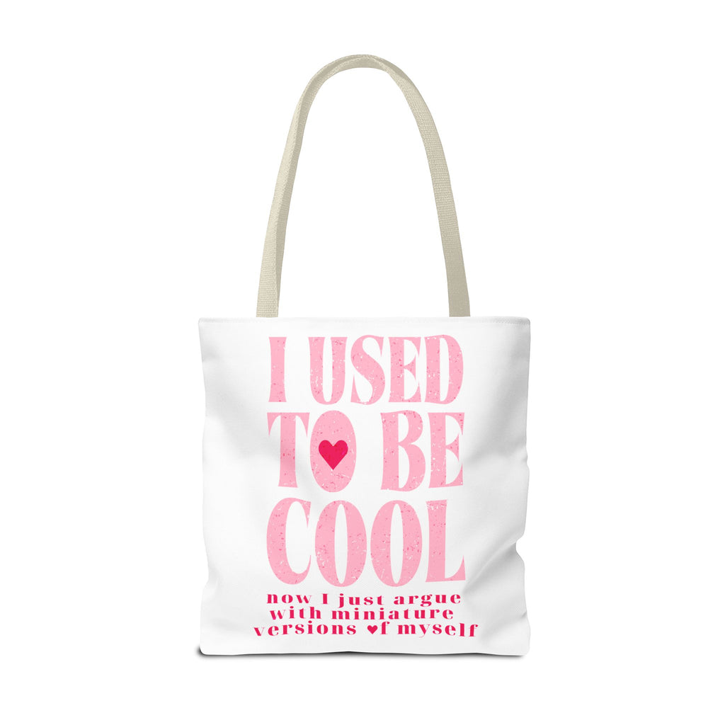 Mom Life Tote Bag — Pink "I Used to Be Cool" AOP Shopper