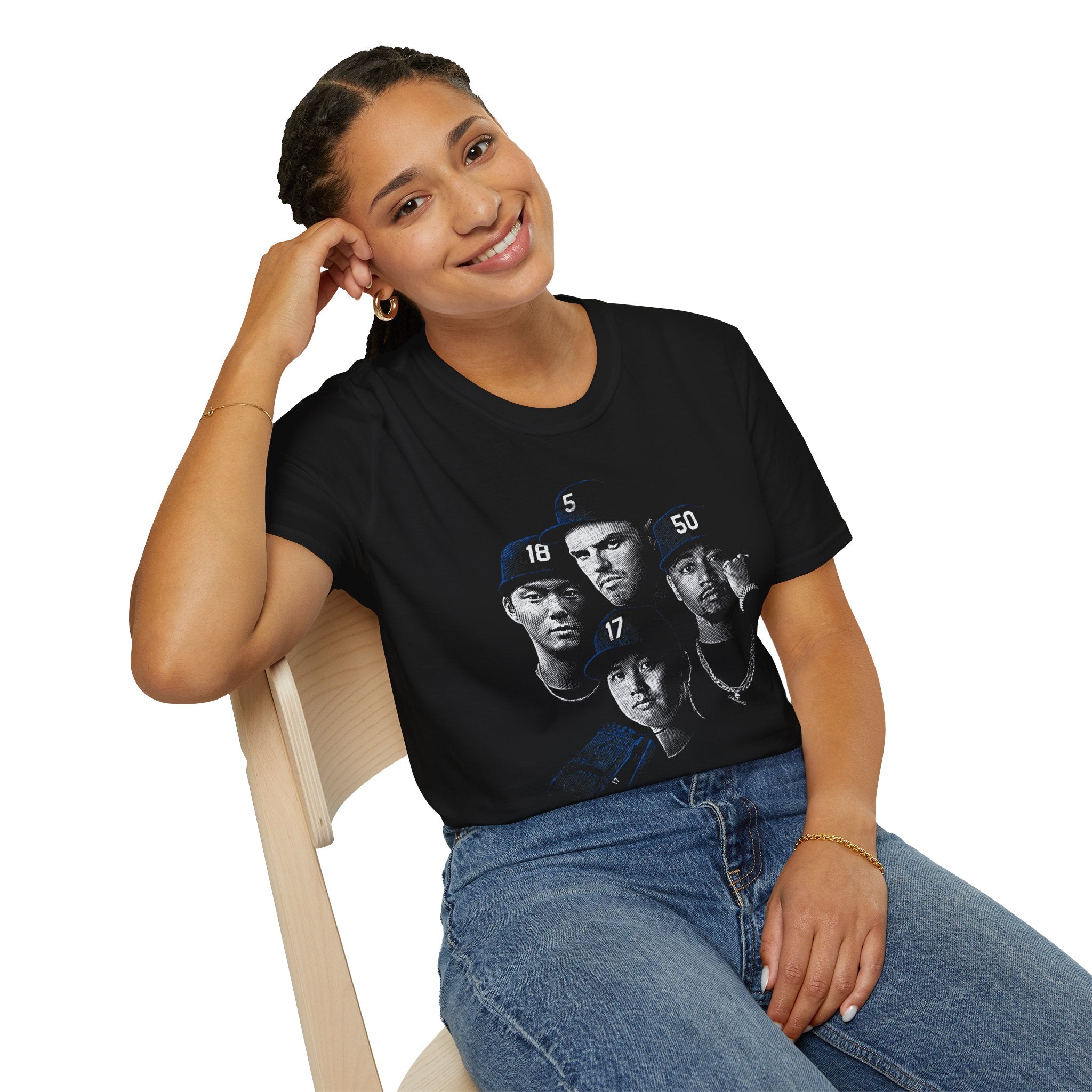 Vintage Hip-Hop Portrait Tee — Retro Crew Graphic T-Shirt