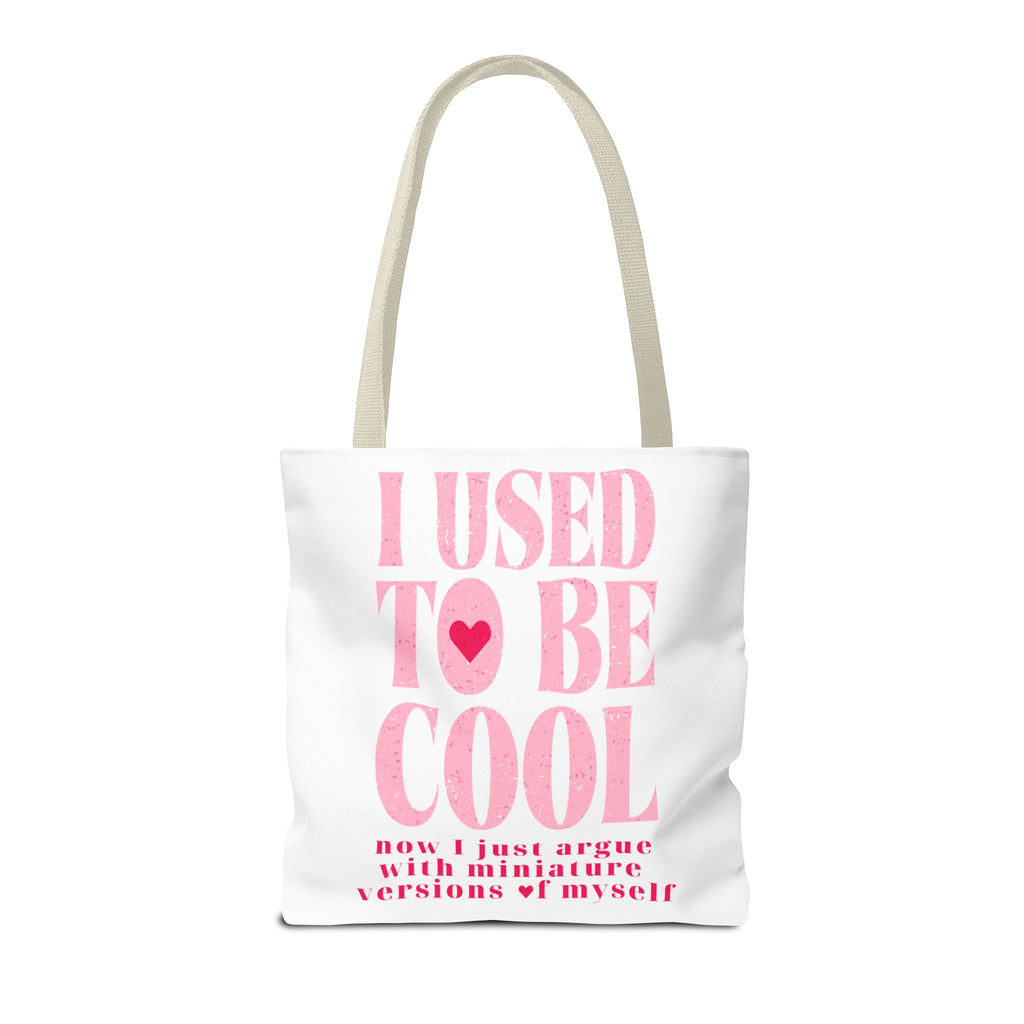 Mom Life Tote Bag — Pink "I Used to Be Cool" AOP Shopper