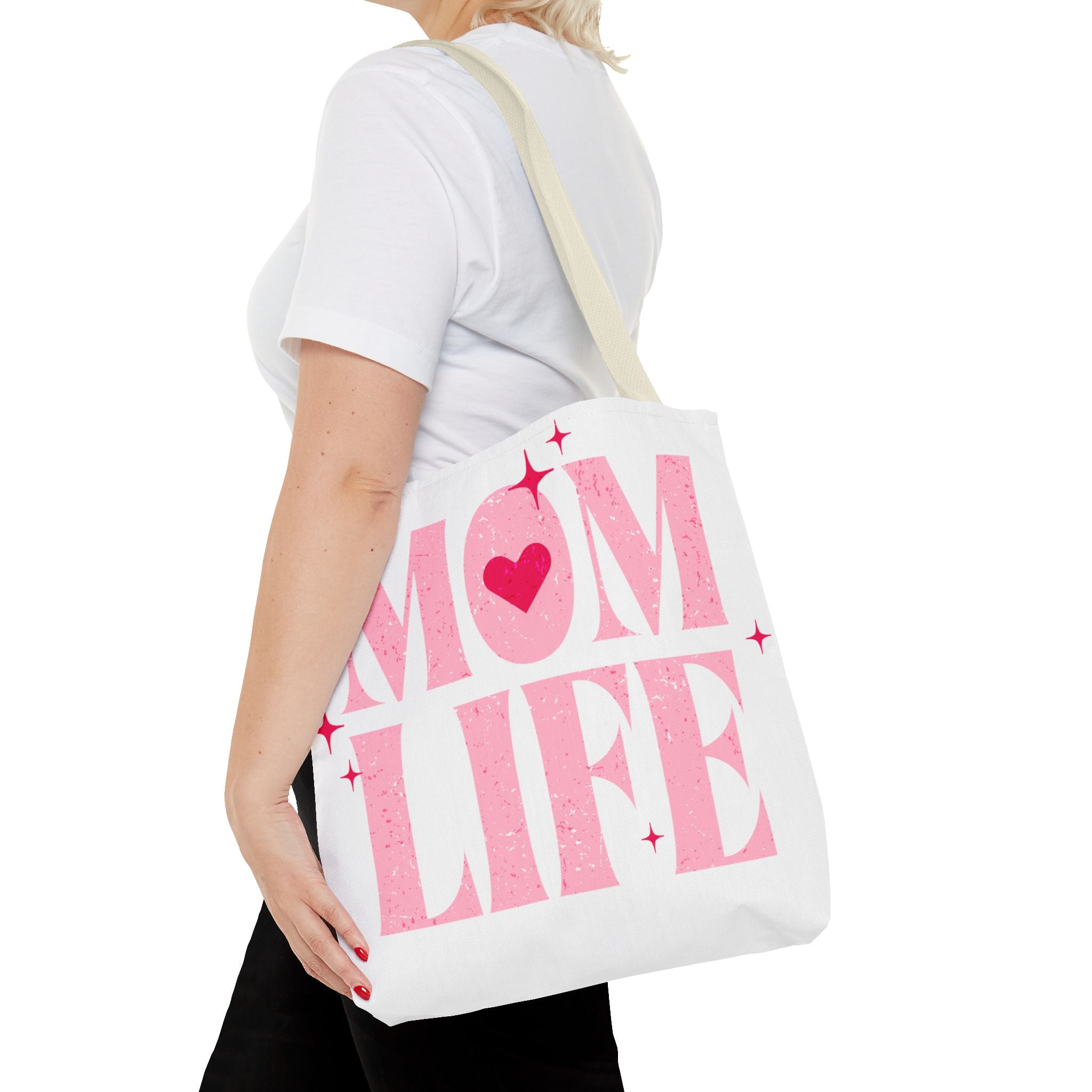 Mom Life Tote Bag — Pink "I Used to Be Cool" AOP Shopper