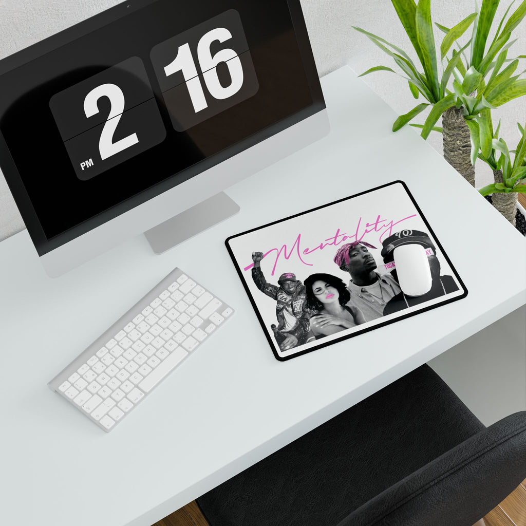 Mentality Collage Desk Mat — Retro Hip-Hop & Pop Culture Mouse Pad