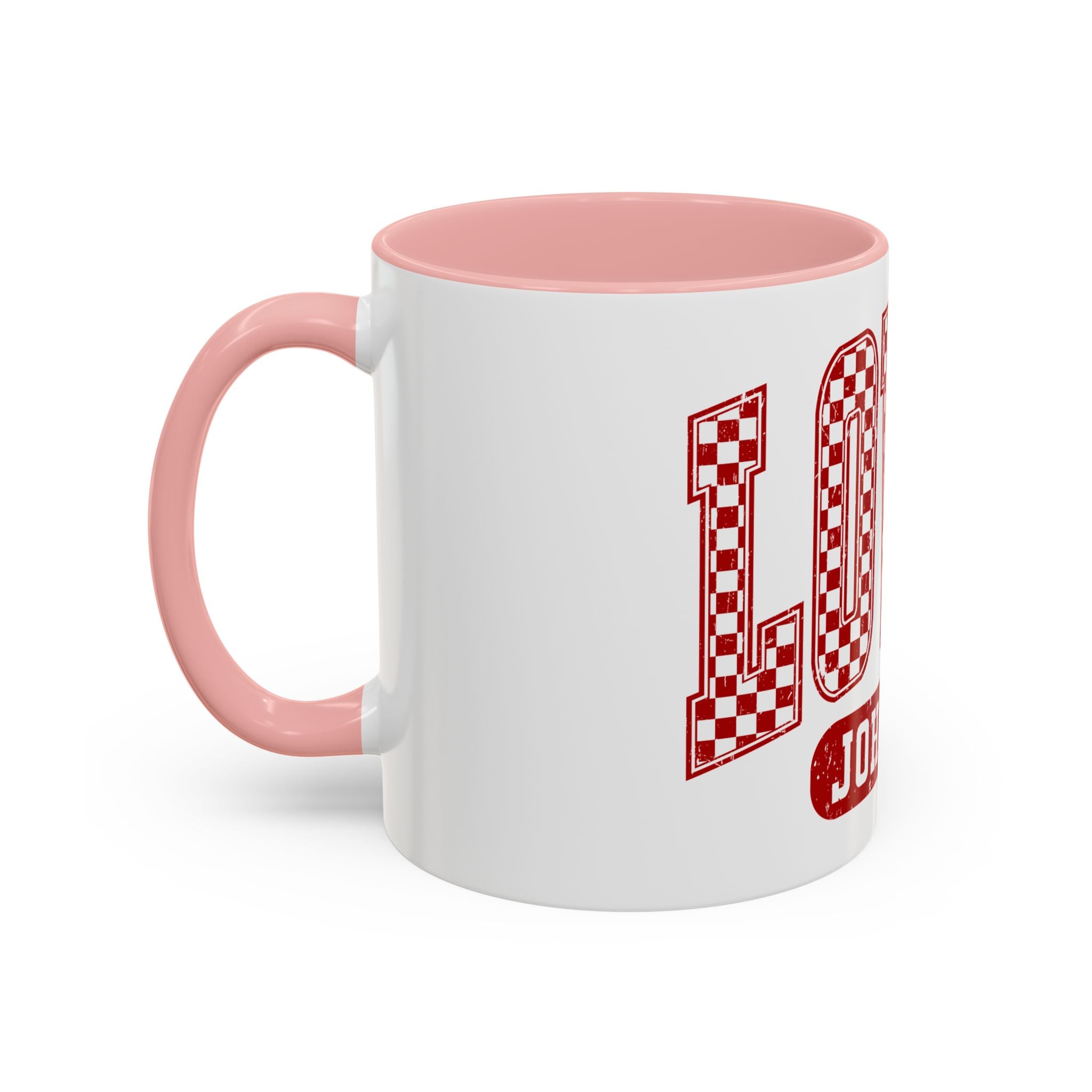 Loved Coffee Mug – John 3:16 Checkerboard Accent Ceramic Mug (11/15oz)
