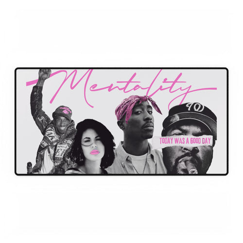 Mentality Collage Desk Mat — Retro Hip-Hop & Pop Culture Mouse Pad