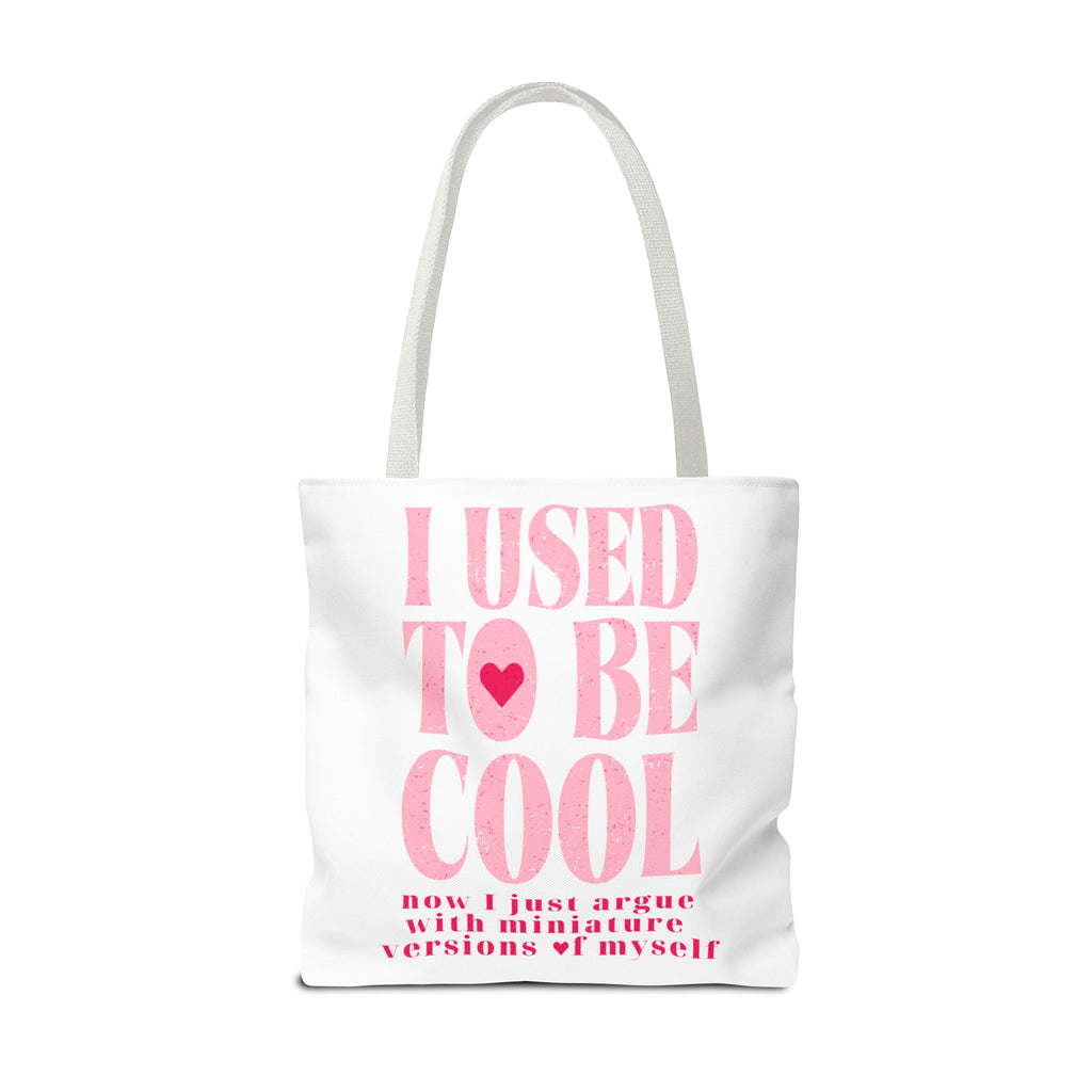Mom Life Tote Bag — Pink "I Used to Be Cool" AOP Shopper