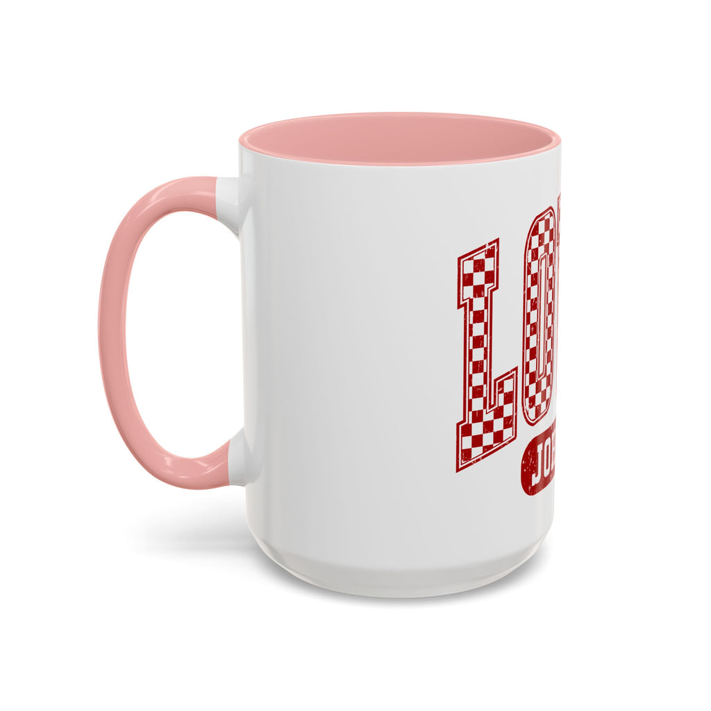 Loved Coffee Mug – John 3:16 Checkerboard Accent Ceramic Mug (11/15oz)