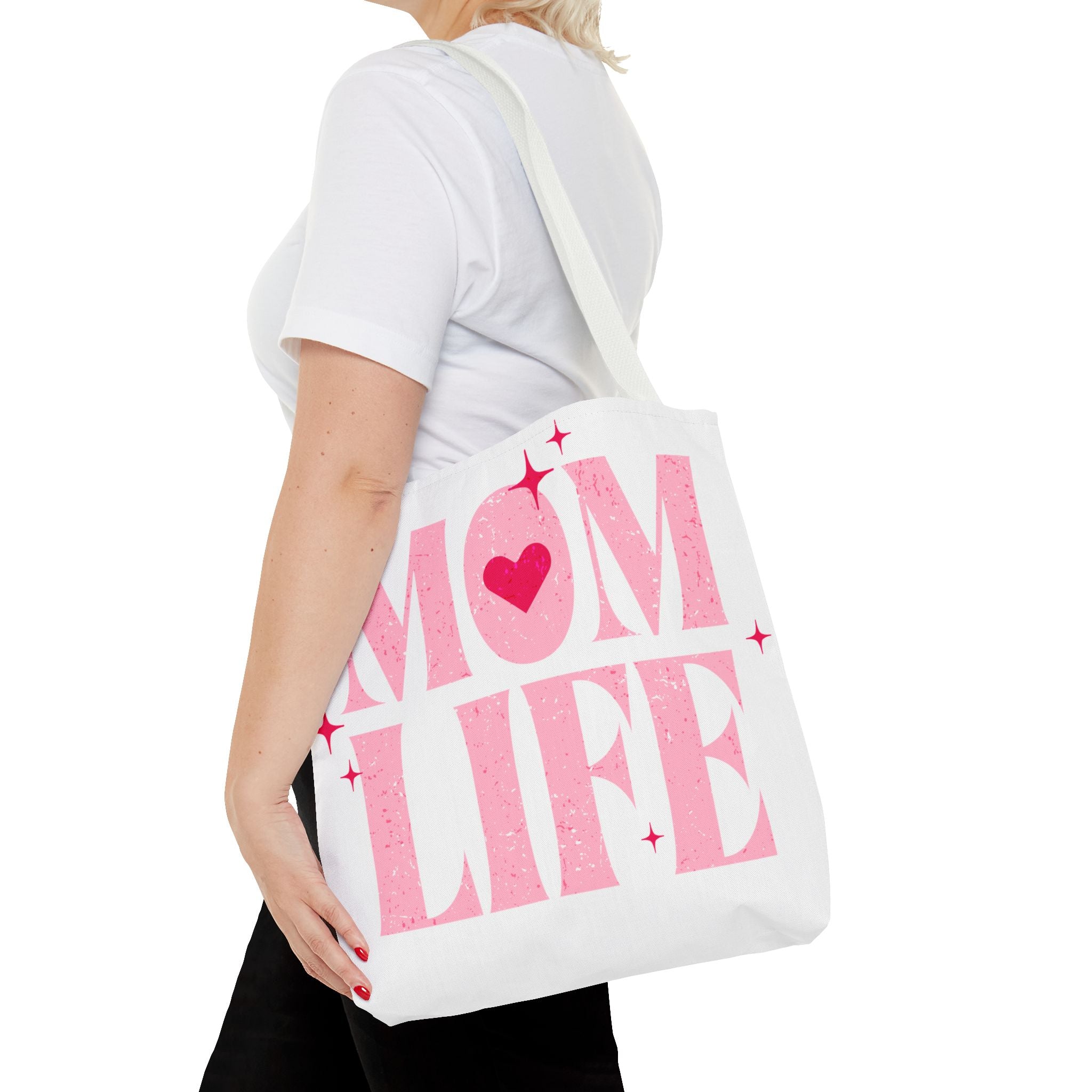 Mom Life Tote Bag — Pink "I Used to Be Cool" AOP Shopper