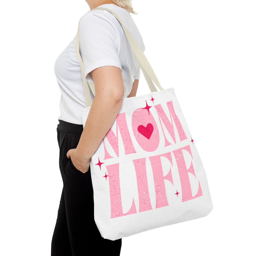 Mom Life Tote Bag — Pink "I Used to Be Cool" AOP Shopper