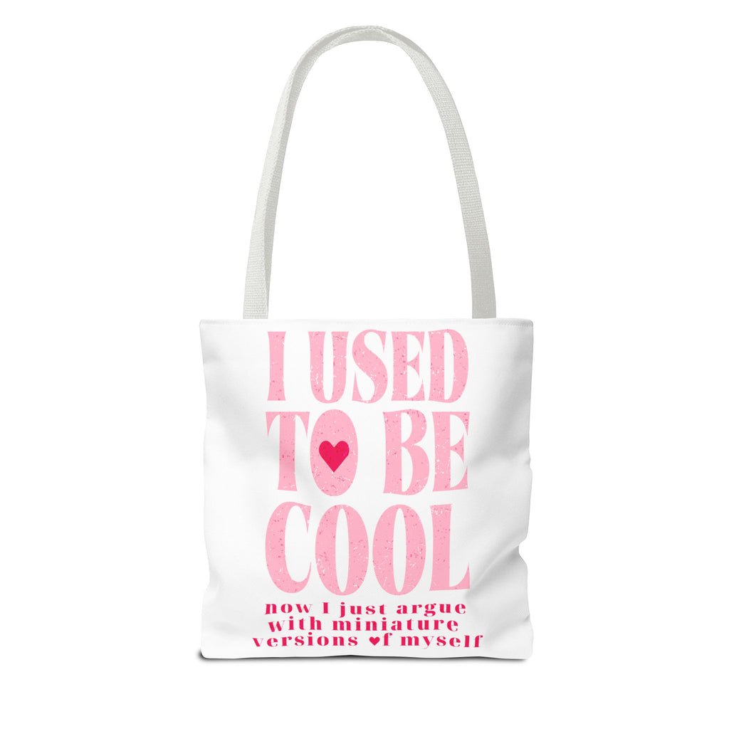 Mom Life Tote Bag — Pink "I Used to Be Cool" AOP Shopper