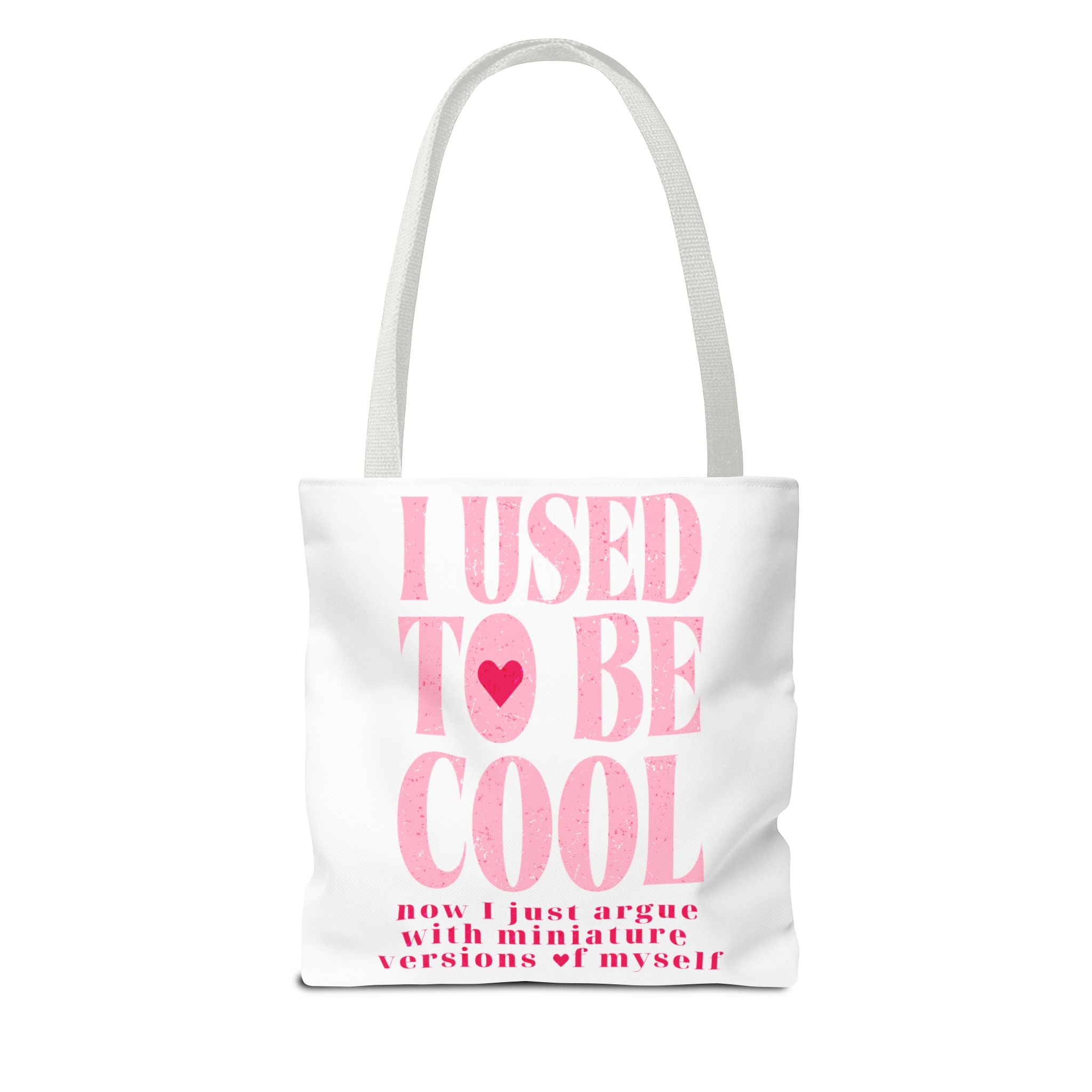 Mom Life Tote Bag — Pink "I Used to Be Cool" AOP Shopper