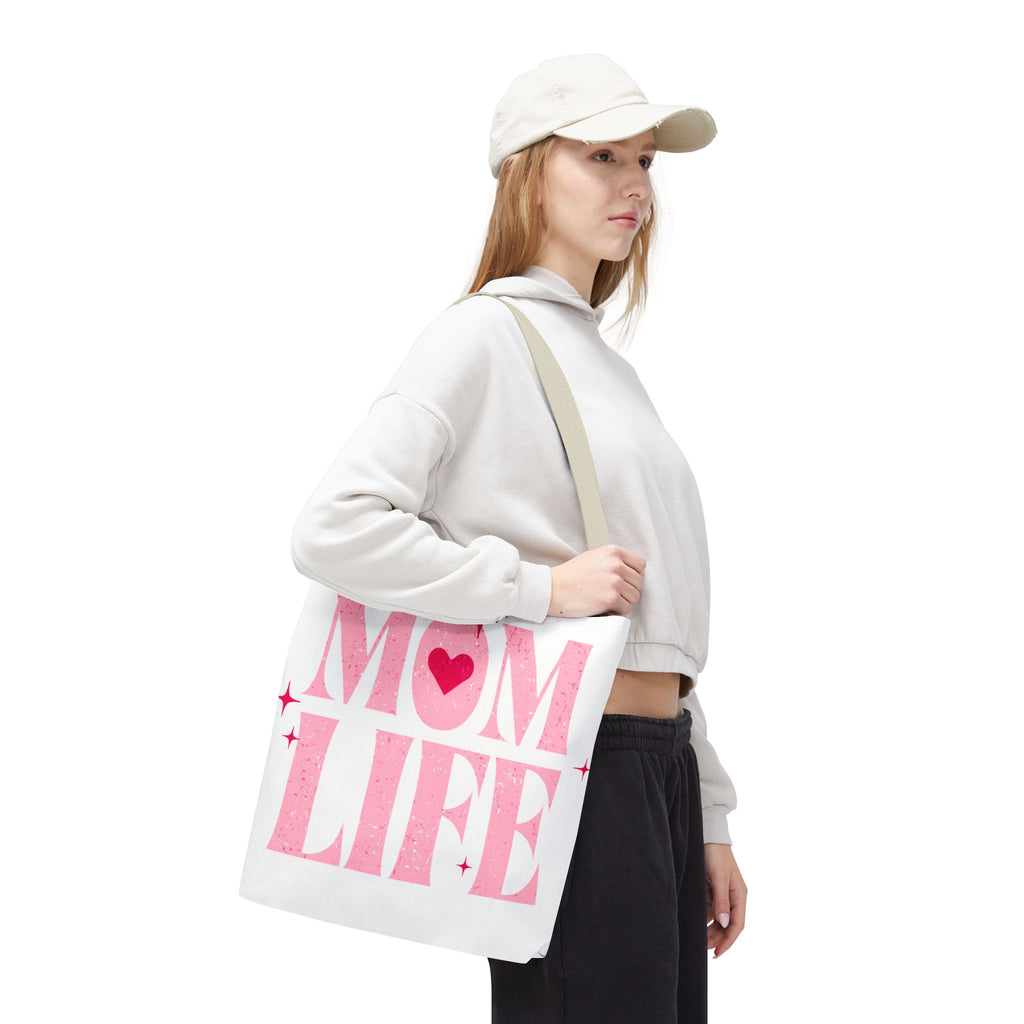 Mom Life Tote Bag — Pink "I Used to Be Cool" AOP Shopper