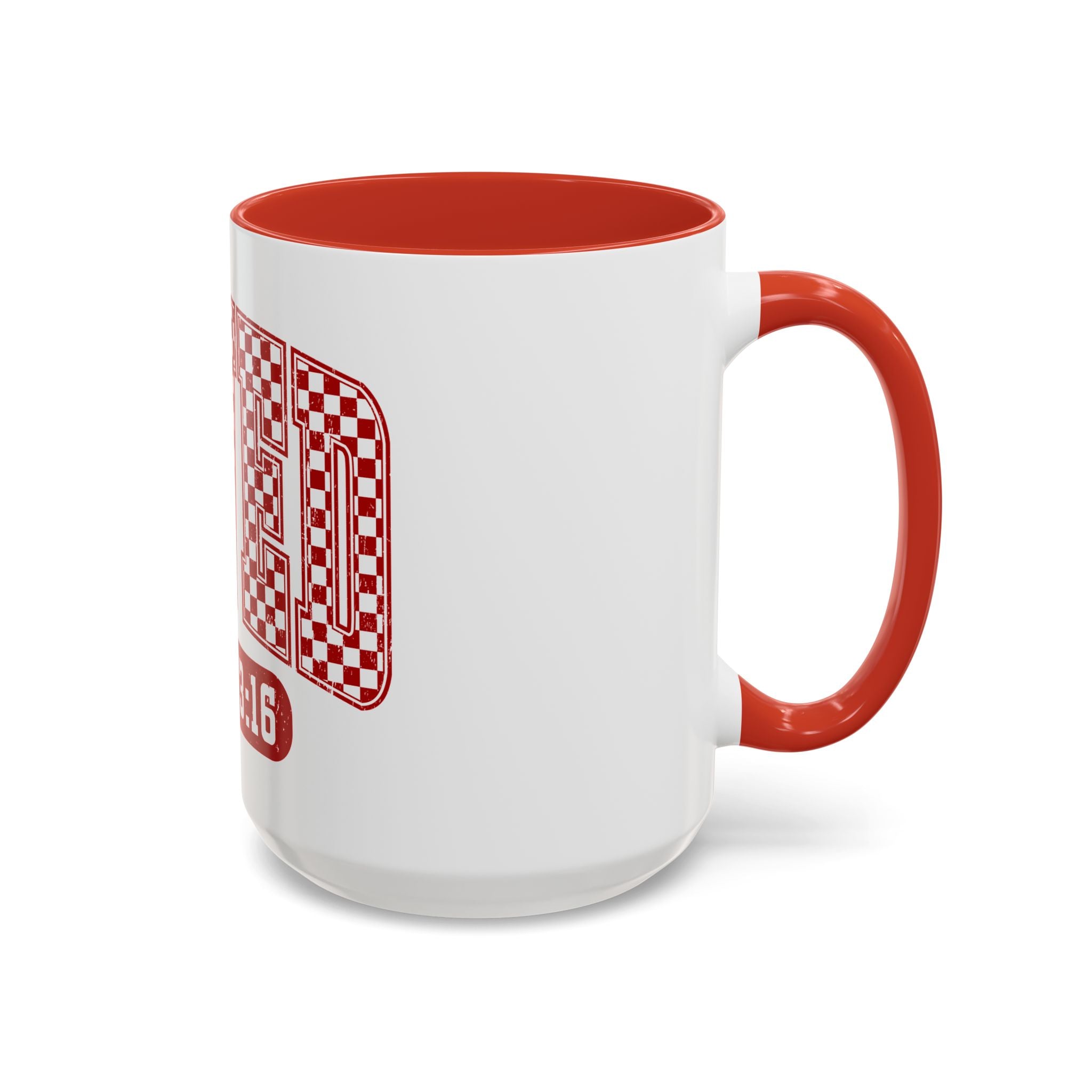 Loved Coffee Mug – John 3:16 Checkerboard Accent Ceramic Mug (11/15oz)
