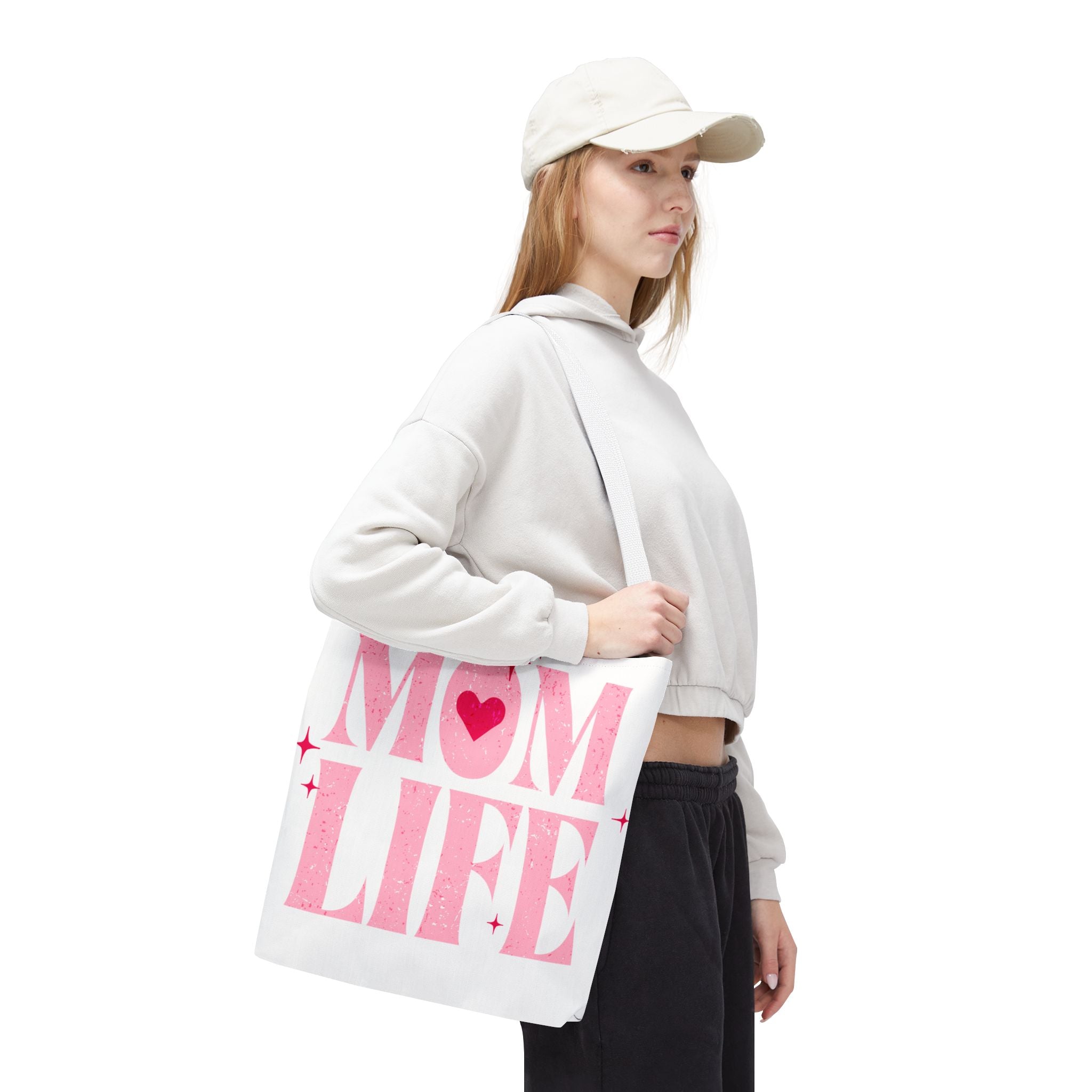 Mom Life Tote Bag — Pink "I Used to Be Cool" AOP Shopper