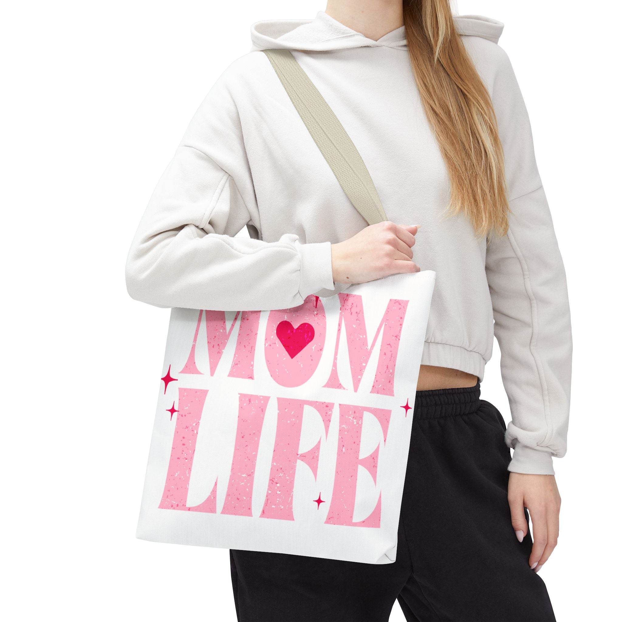 Mom Life Tote Bag — Pink "I Used to Be Cool" AOP Shopper