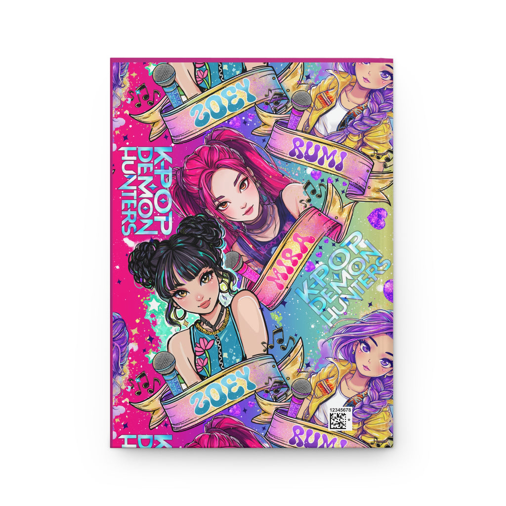 K-Pop Demon Hunters Hardcover Journal — Colorful Anime Girl Band Notebook (Zoey, Rumi)