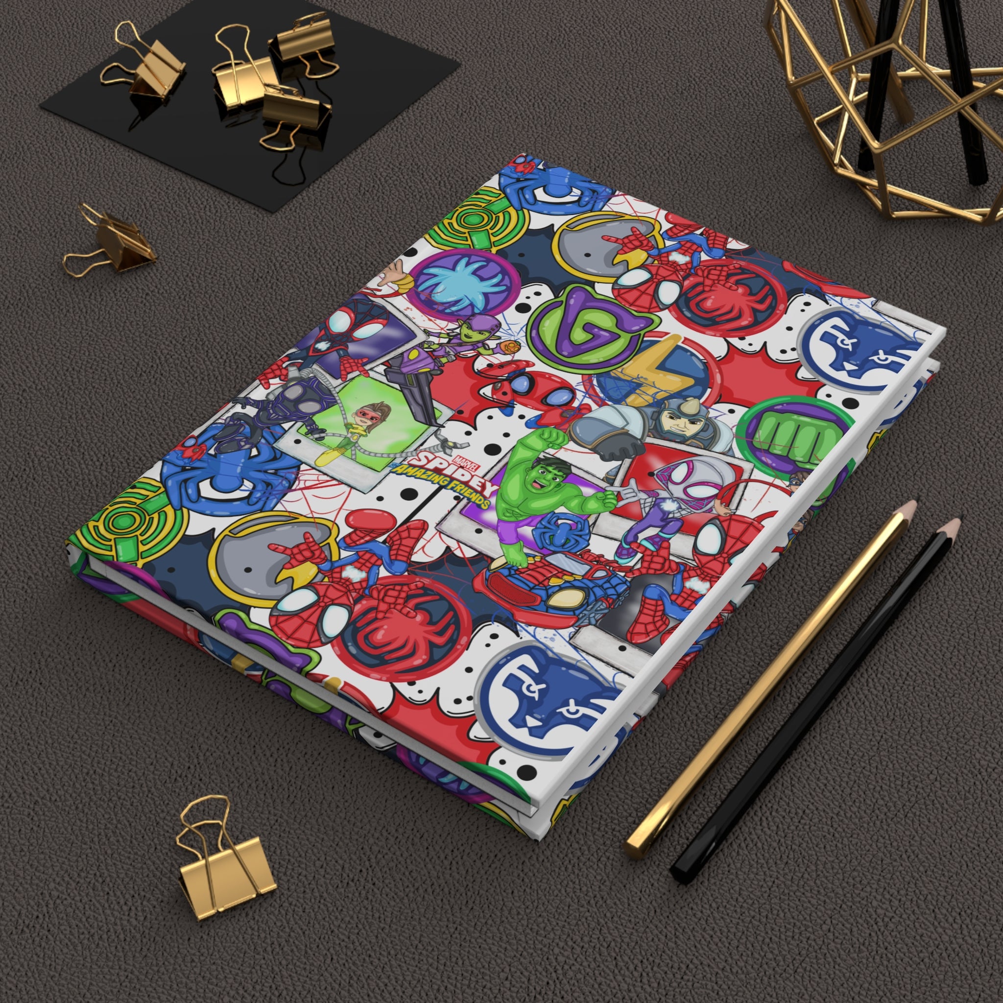 Spider Sticker Collage Hardcover Journal