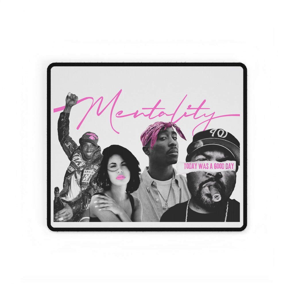 Mentality Collage Desk Mat — Retro Hip-Hop & Pop Culture Mouse Pad