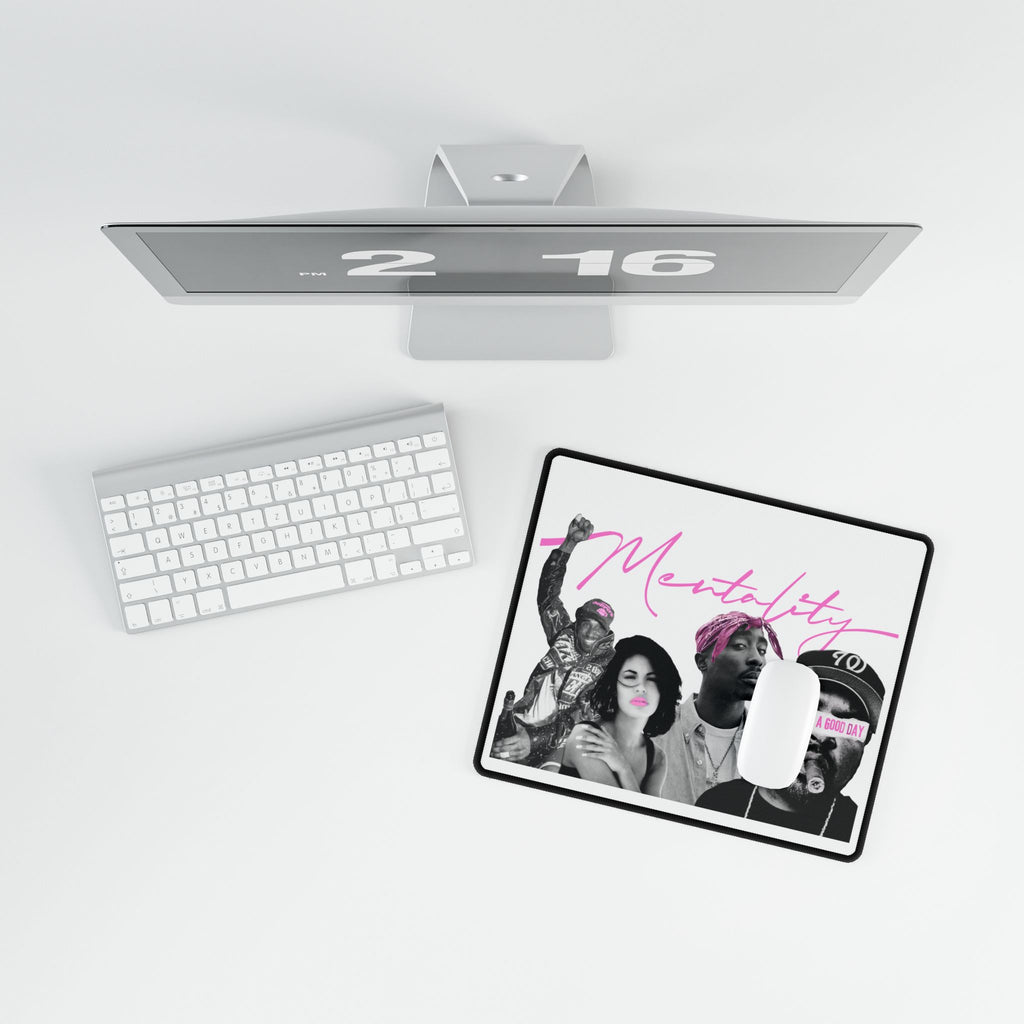 Mentality Collage Desk Mat — Retro Hip-Hop & Pop Culture Mouse Pad